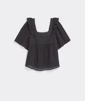 Eyelet Ruffle Top