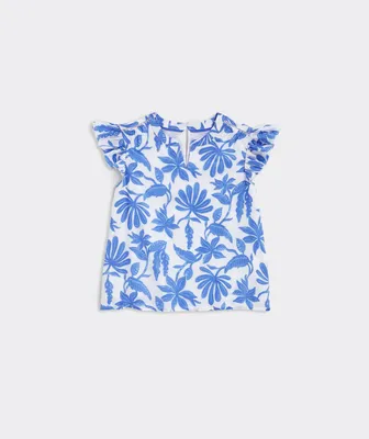 Girls’ Flutter-Sleeve Top