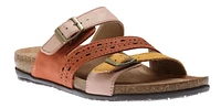 Felix Amber Yellow Multicolour Perforated Strappy Slide Sandal