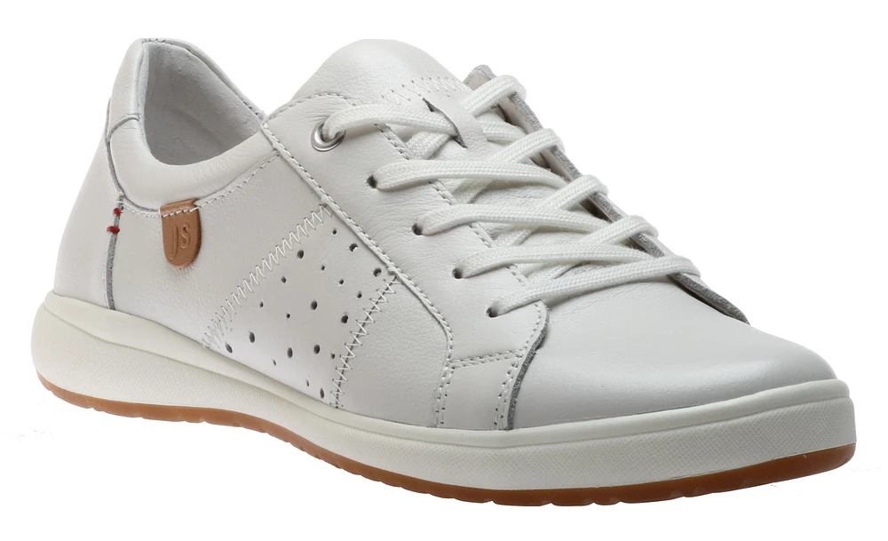 Caren 01 White Leather Lace-Up Sneaker