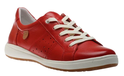 Caren 01 Red Leather Lace-Up Sneaker