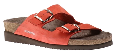 Harmony Coral Nubuck Leather Slide Sandal