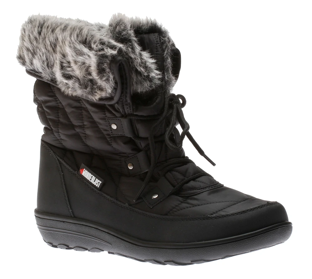 Snowflake Black Lace-up Winter Boot