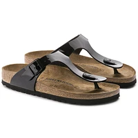 Gizeh Birko-Flor Black Patent Thong Sandal