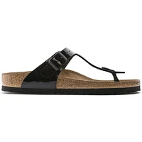 Gizeh Birko-Flor Black Patent Thong Sandal