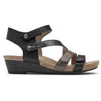 Hollywood 4-Strap Black Sandal