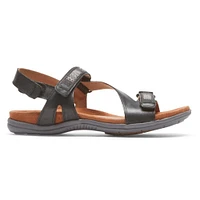 Rubey Black Asymmetrical Strappy Sandal