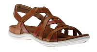 Rubey Woven Tan Brown Leather Sandal