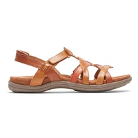 Rubey Woven Tan Brown Leather Sandal