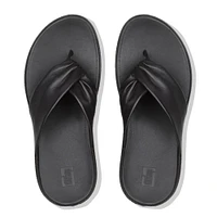 Twiss Black Leather Thong Sandal