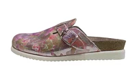 Halina Pink Silver Leather Clog