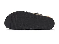 Hannel Cuba Black Gold Textured Leather Slide Sandal