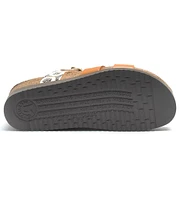 Hannel Copacabana Camel Waxy Leather Slide Sandal