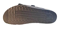 Harmony Metallic Grey Leather Crinkle Slide Sandal