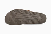Hester Camel Brown Scratch Gold Buckle Slide Sandal