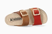 Madison Tan Orange Leather Slide Sandal