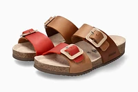 Madison Tan Orange Leather Slide Sandal