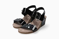 Morgana Black Patent Wedge Sandal