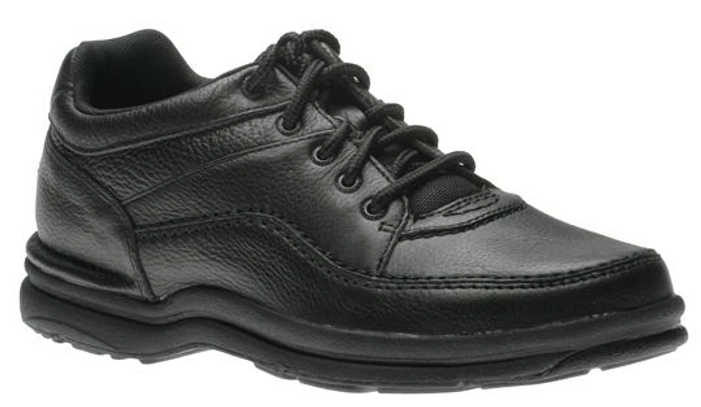 World Tour Classic Black Leather Lace-Up Walking Shoe