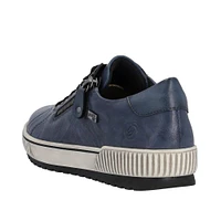 Ottawa Black Leather Zipper Lace-Up Sneaker