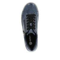 Ottawa Black Leather Zipper Lace-Up Sneaker