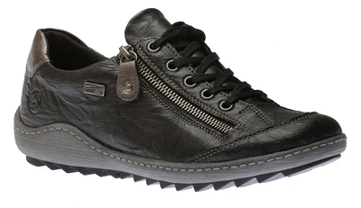 Ottawa Black Leather Lace-Up Sneaker