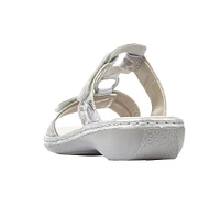 Space White Silver Floral Slide Sandal