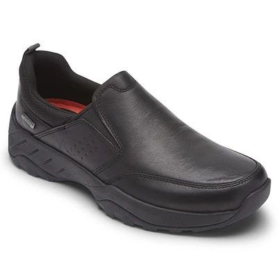XCS Spruce Peak Black Waterproof Leather Slip-On Shoe