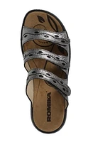 Ibiza 66 Anthracite Metallic Leather Slide Sandal