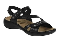 Ibiza 70 Black Leather Asymmetrical Sandal