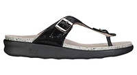 Sanibel Black Snake Thong Sandal