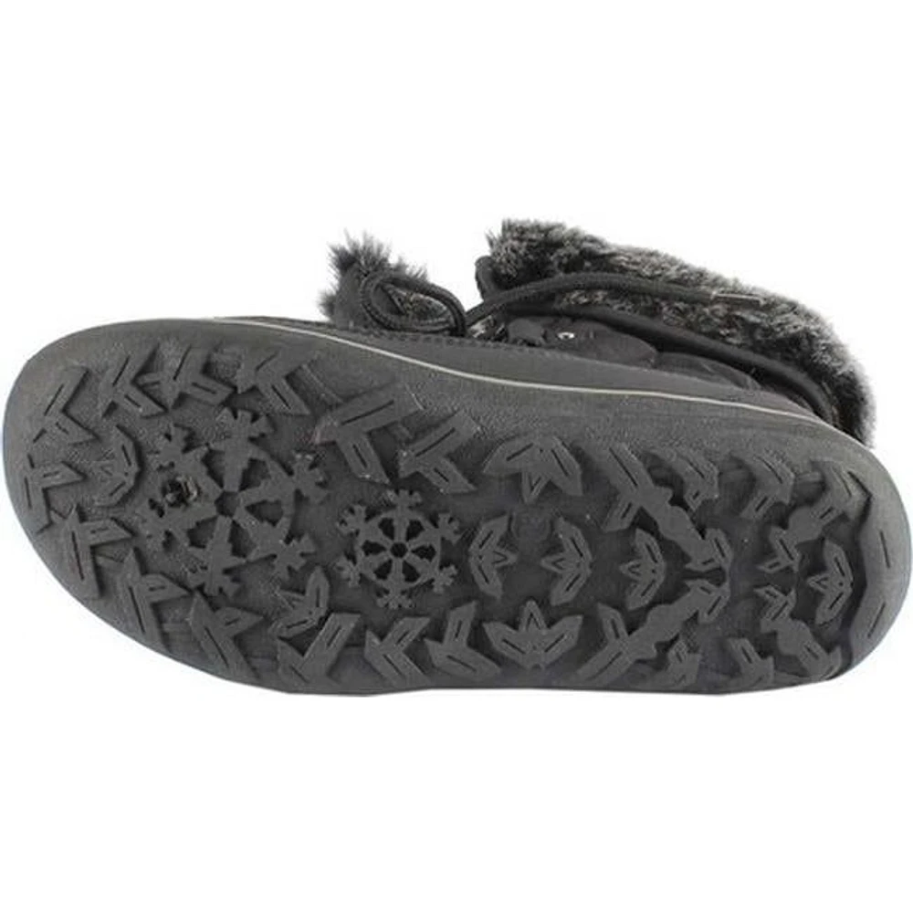 Snowflake Black Lace-up Winter Boot