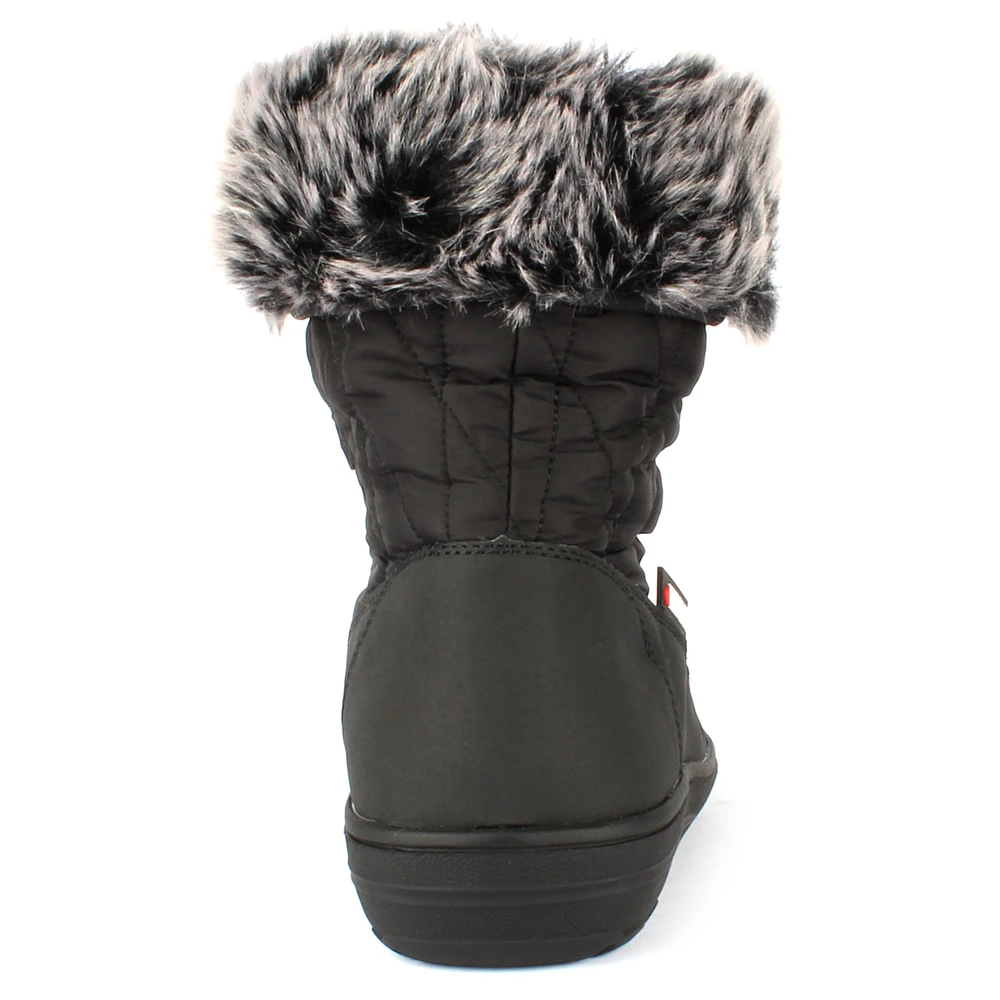 Snowflake Black Lace-up Winter Boot