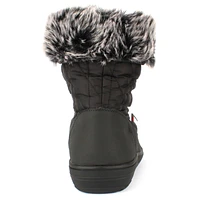 Snowflake Black Lace-up Winter Boot
