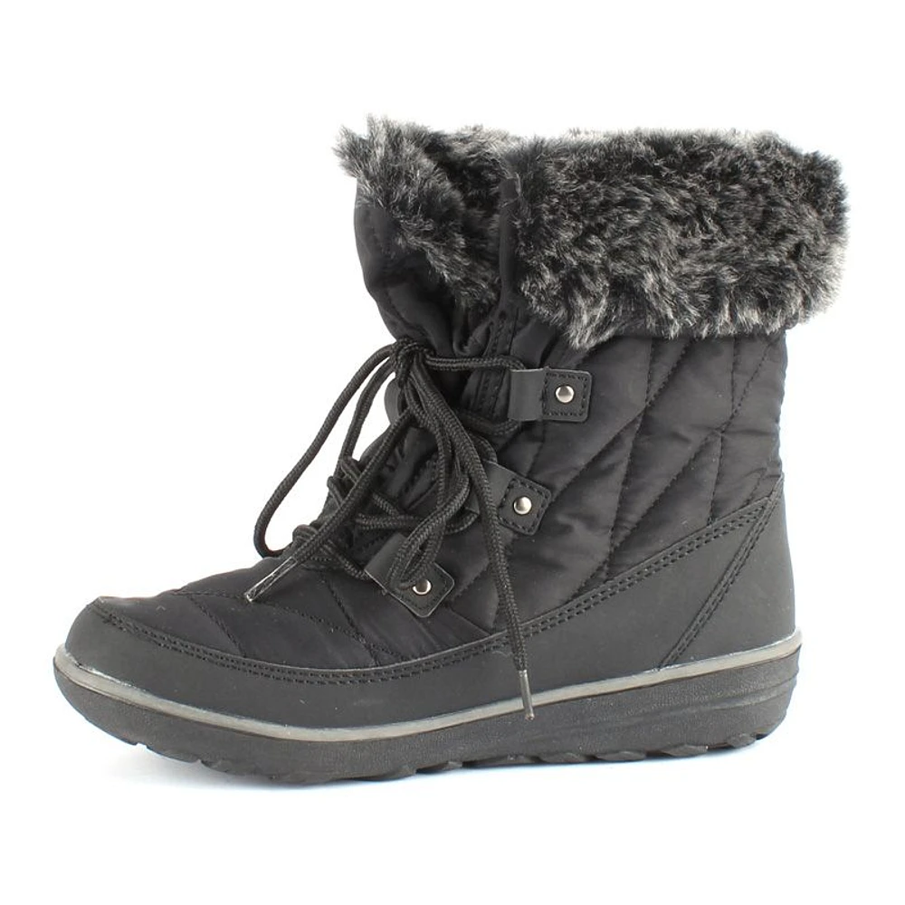 Snowflake Black Lace-up Winter Boot