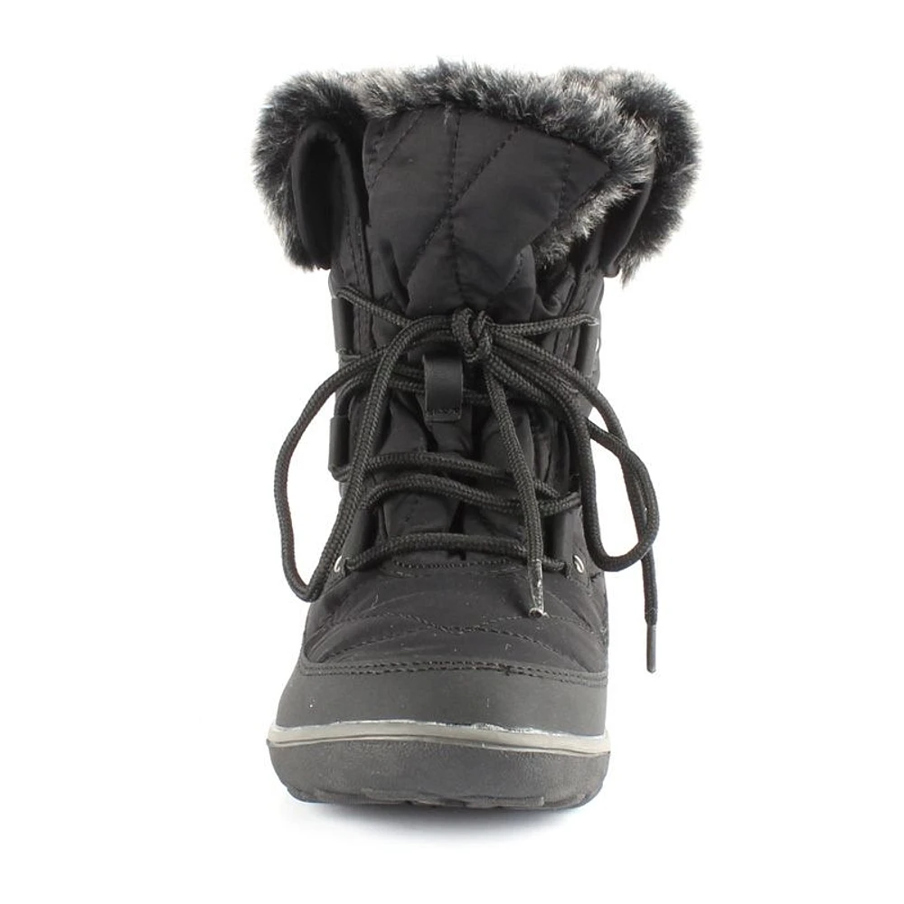 Snowflake Black Lace-up Winter Boot