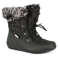 Snowflake Black Lace-up Winter Boot