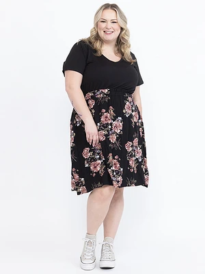 Women's Floral Color Block Dress