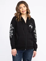 Women's Skull Zip Hoodie