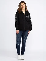 Women's Skull Zip Hoodie
