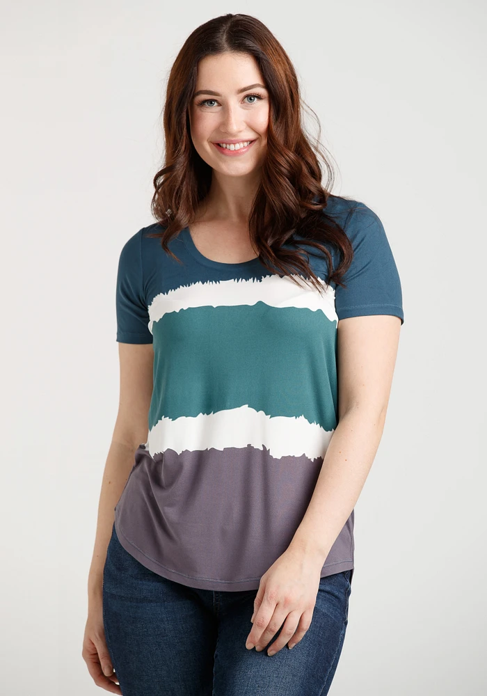 Women's Soft Colourblock Scoop Neck Tee