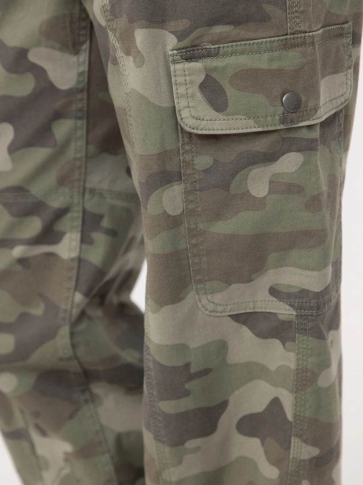 Women's 2 Button Camo Baggy Cargo Pants