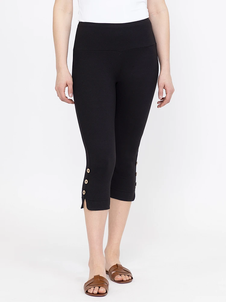 Women's Side Button Capri Legging
