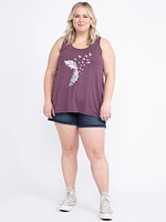 Women's Glitter Feather Racerback Tank