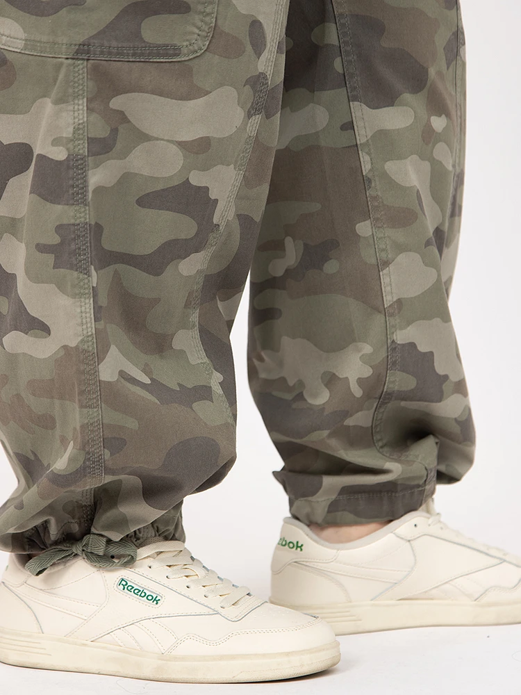 Women's Plus 2 Button Camo Baggy Cargo Pants
