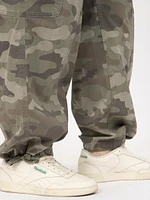 Women's Plus 2 Button Camo Baggy Cargo Pants