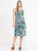 Women's Smocked Button Front Dress