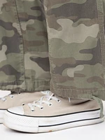 Women's 2 Button Camo Baggy Cargo Pants