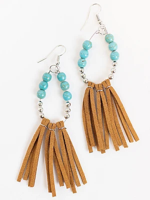 Women's Bead & Fringe Earrings
