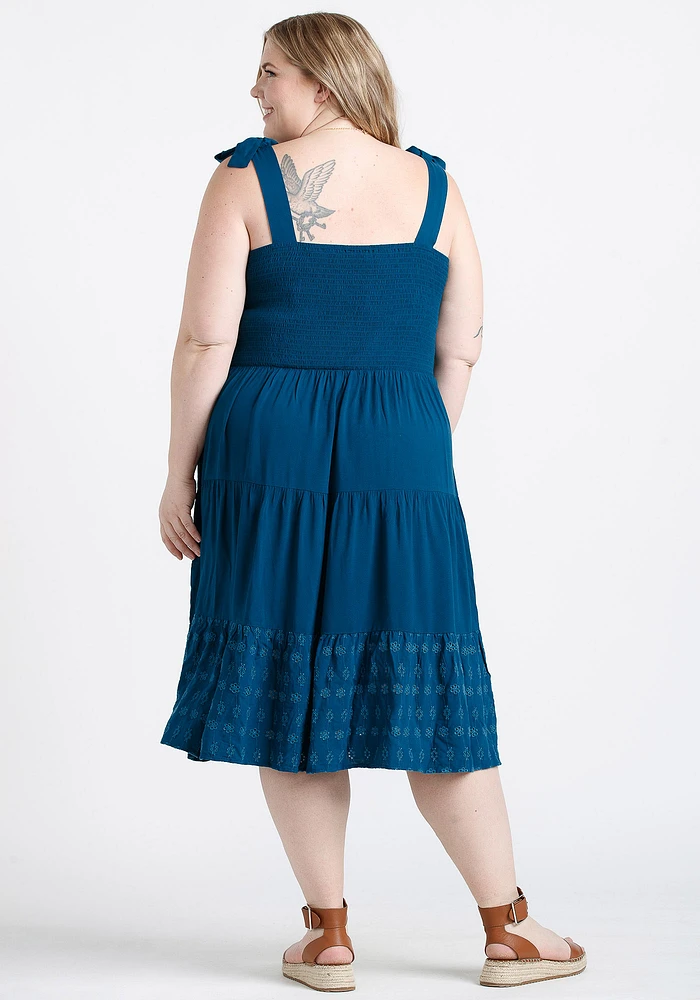 Women's Eyelet Midi Dress